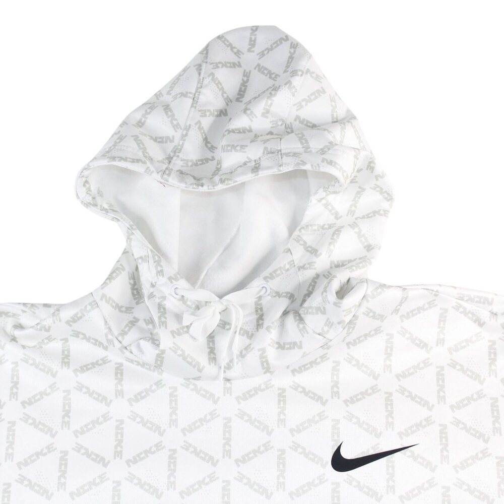 Nike Therma Fit 3XL All Over Print White Gray Hoodie Nike Spell Out Streetwear - Picture 5 of 16